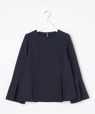 Feroux 【セットアイテム】美シルエット ブラウス×パンツ セットアップ ネイビー系