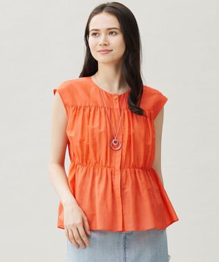 【カタログ掲載・洗える】シルクコットンローンフレンチスリーブ ブラウス