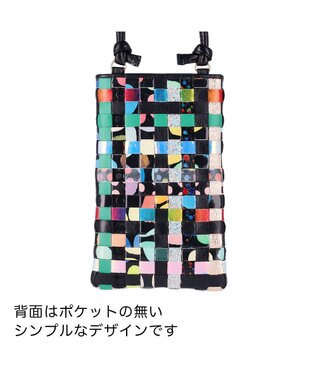 tsumori chisato CARRY エポネコメッシュ スマホポシェット スマホケース 縦型 軽量 ショルダー カード入れ付き ブラック