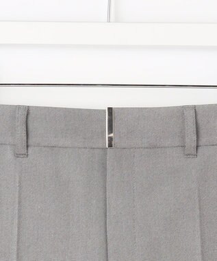 ANY SIS L 褒めらレディストレッチ セミフレア テーパードパンツ グレーシャンブレー