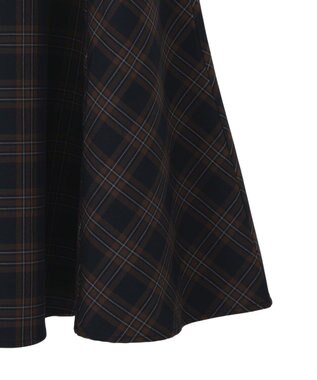 earth music&ecology バックレースアップスカート Check Navy