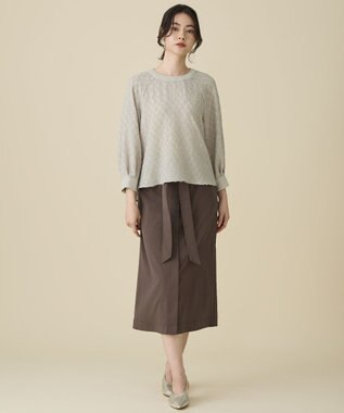 自由区 L 【セットアップ対応】ワッシャーカットジャカード ブラウス ベージュ