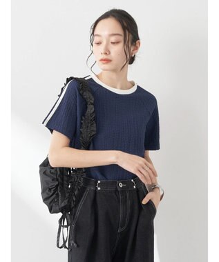 earth music&ecology ラインジャガードプルオーバー Navy