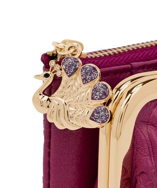 ANNA SUI ピーコック 二つ折り口金長財布 ピンク