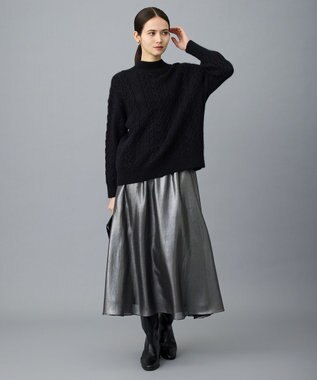 自由区 S 【SHIHOさん着用】ラメフォックスケーブル ニット ブラック