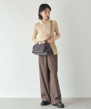 russet 【2025AW新作】キルティング横長2WAYショルダーバッグ(SF-258) Charcoal