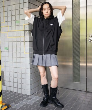 WEGO 【ユニセックス着用ITEM/MLサイズ展開】ノースリジップパーカー ブラック