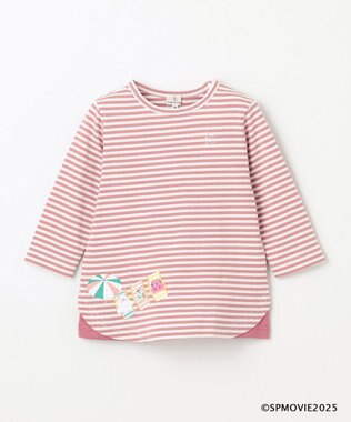 組曲 KIDS 【80-100㎝】シナぷしゅトロピカルボーダー Tシャツ ピンク