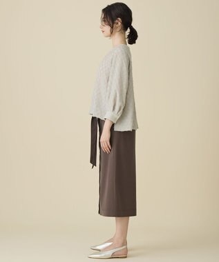 自由区 L 【セットアップ対応】ワッシャーカットジャカード ブラウス ベージュ