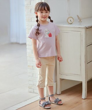 ANY KIDS フリル カプリ パンツ ベージュ