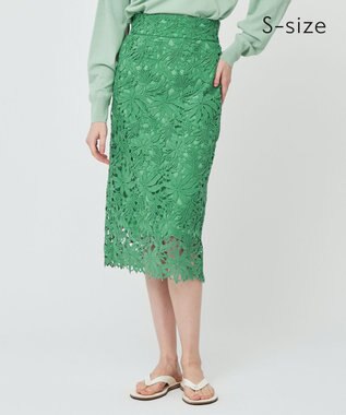 BEIGE， 【S-size】NARCISSUS / レーススカート Pine Green