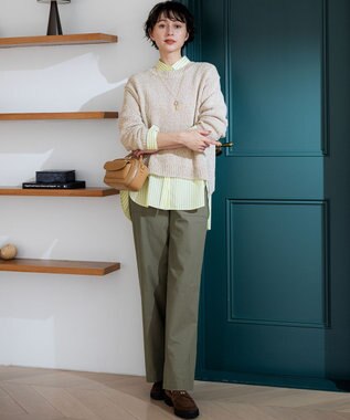 23区 L 【先行予約】コットンコードミックス クロップド ニット サンドミックス