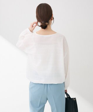 Green Parks 裾ドロスト表面長袖プルオーバー Ivory