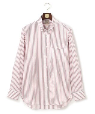 J.PRESS MEN ドビーマルチストライプ シャツ レッド系1
