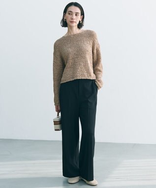 UNFILO L テープヤーンニット プルオーバー キャメル