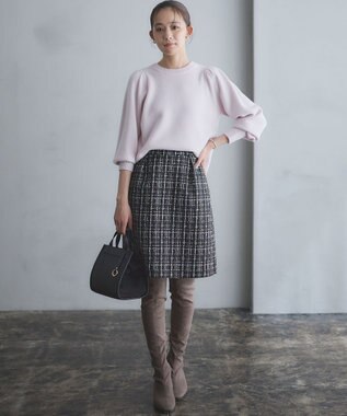 組曲 L ファンシーツィード ミニスカート ブラック系9