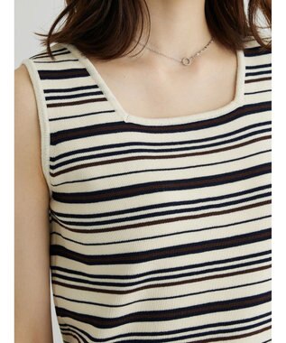 Green Parks スクエアネックニットタンクトップ Charcoal Gray