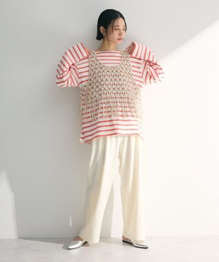 Green Parks マクラメベスト Ecru