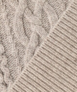 J.PRESS LADIES 【洗える】アラン ニットベスト ベージュ系