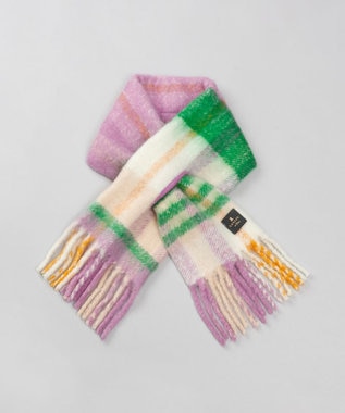 AURORA 【 LANVIN en Bleu （ランバン オン ブルー）】モコモコマルチカラーチェックマフラー