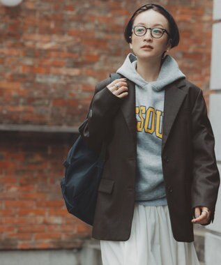 #Newans 【高山都さんコラボ】オーバーサイズテーラードジャケット ブラウンチェック