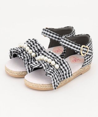  パール フリル サンダル