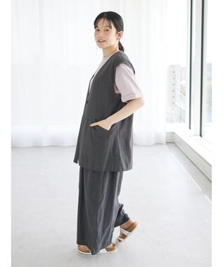 CRAFT STANDARD BOUTIQUE 【キナリノ別注】リネンレーヨンジレベスト Charcoal Gray