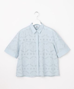 J.PRESS LADIES S 【一枚で着映え】エンブロイダリー ボクシーシャツ