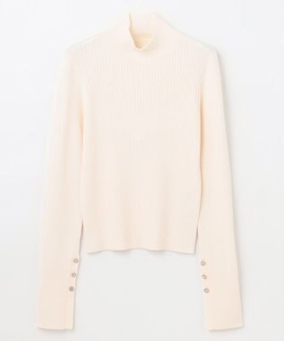 GRACE CONTINENTAL ビジューリブニットトップ ホワイト