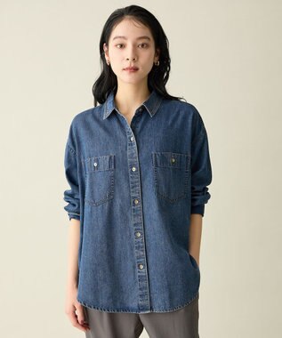 ANY オーバーデニムシャツ フェードインディゴ
