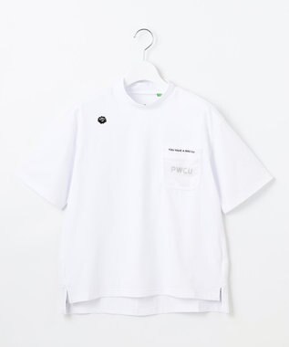 PW CIRCULUS 【吸水速乾 / UV遮蔽率99% UVカット / ストレッチ】【WOMEN】メッシュポケットモックネックT ゴルフウェア レディース ホワイト系