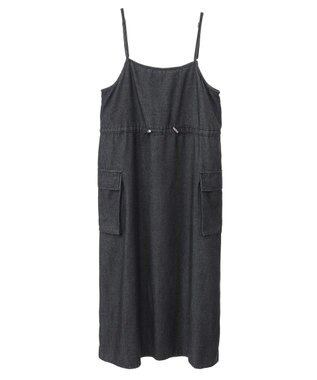 Green Parks カーゴポケットデニムキャミワンピース Black