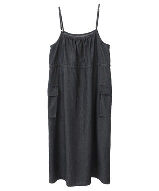 Green Parks カーゴポケットデニムキャミワンピース Black