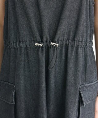Green Parks カーゴポケットデニムキャミワンピース Black