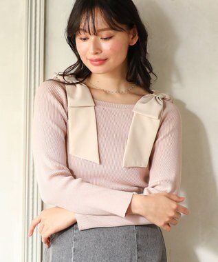 Green Parks ・ｓｗｉｎｇ　ｂｙ　ショルダーリボンプルオーバー Pink