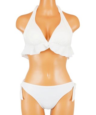 San-ai Resort（三愛水着楽園） ナチュラルだけどしっかり盛れる【ナチュラルアップブラ】　ノンワイヤービキニ　7M・9M　【San-ai Resort（サンアイリゾート）】 ホワイト