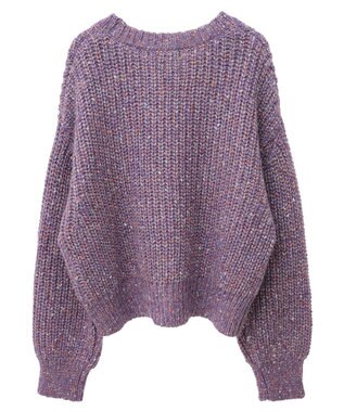 Green Parks ｍｉｘラメショートニットプルオーバー Purple