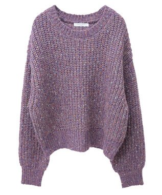 Green Parks ｍｉｘラメショートニットプルオーバー Purple