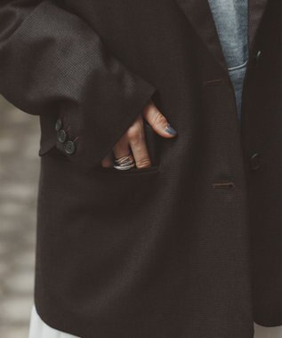 #Newans 【高山都さんコラボ】オーバーサイズテーラードジャケット ブラウンチェック