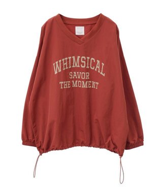 Green Parks ナイロンロゴＶネックプルオーバー Red