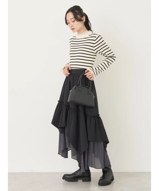 earth music&ecology イレヘムティアードスカート Black