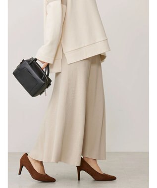 AMERICAN HOLIC リブフレアロングスカート Light Beige