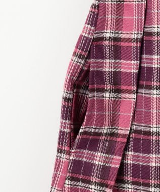 ANY KIDS チェックプリーツジャンパースカート ピンク系