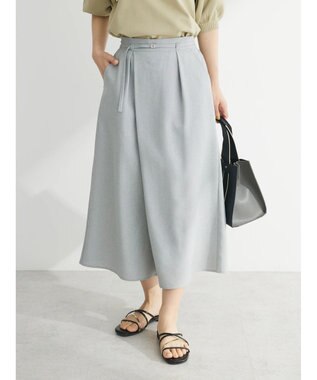 Green Parks 接触冷感　ベルト付ガウチョパンツ Gray Mixture