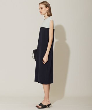 ICB 【WEB限定カラーあり・接触冷感・UVケア・洗える】 シンセティックハイゲージ ワンピース アイスグレー×ネイビー系