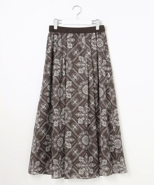 自由区 ロータスタイルプリント スカート ブラウン
