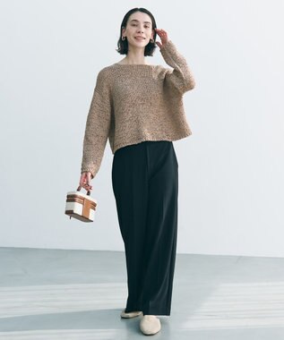 UNFILO L テープヤーンニット プルオーバー キャメル