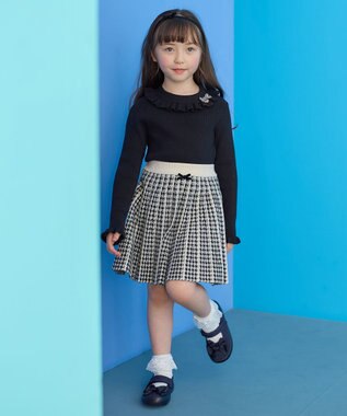 ANY KIDS しあわせタッチ ニット スカート 千鳥格子柄