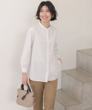 J.PRESS LADIES 【WEB限定カラーあり】TCシャンブレーサテンST テーパード パンツ キャメル系