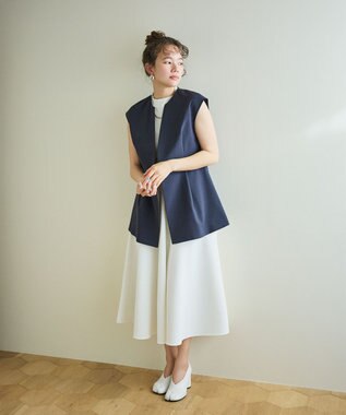 #Newans 【シワになりにくい】〈花乃まりあさんコラボ〉サーキュラースカート ホワイト